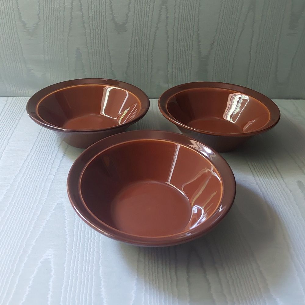 Set of Three Adode Red Bowls
